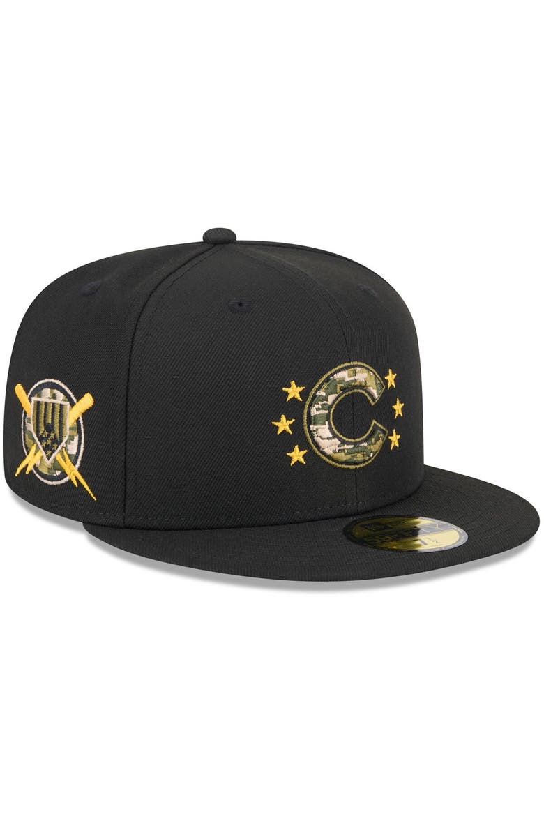 Men's New Era  Black Chicago Cubs 2024 Armed Forces Day On-Field 59FIFTY Fitted Hat, Main, color, Black