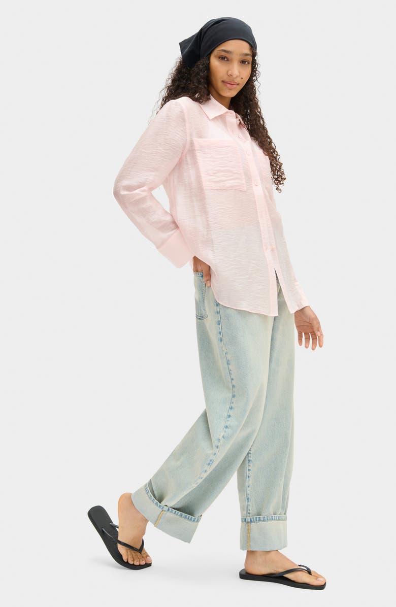 ALIGNE Cher Crinkle Shirt, Alternate, color, Pink