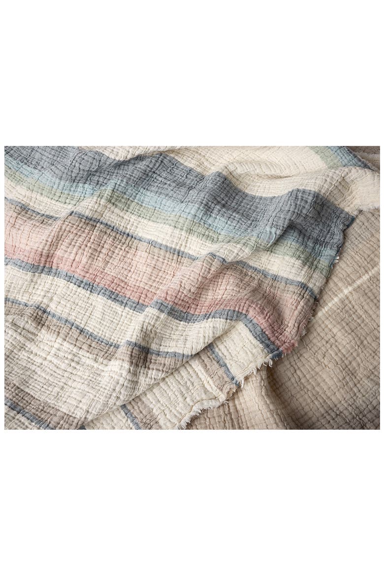 Topanga Organic Cotton Matelassé Throw, Alternate, color, DUSK STRIPE