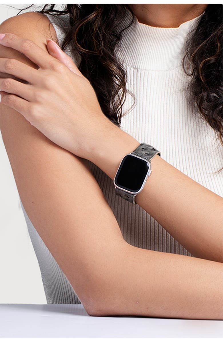 SAACHI Aileen Dotted Leather Apple Watch<sup>®</sup> Watchband, Alternate, color, Charcoal