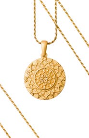 Mantra I Am Enough mandala necklace