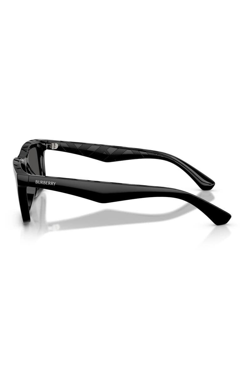 53mm Rectangular Sunglasses, Alternate, color, BLACK / DARK GREY