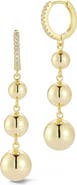 GLAZE JEWELRY Graduated Ball Drop Huggie Hoop Earrings