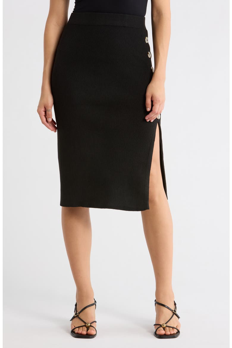 Caralea Midi Skirt, Main, color, BLACK
