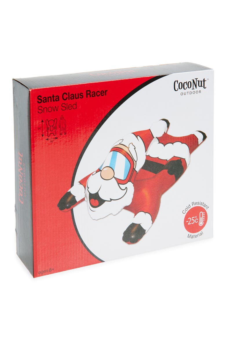 Santa Claus Character Snow Tube Racer, Main, color, RED