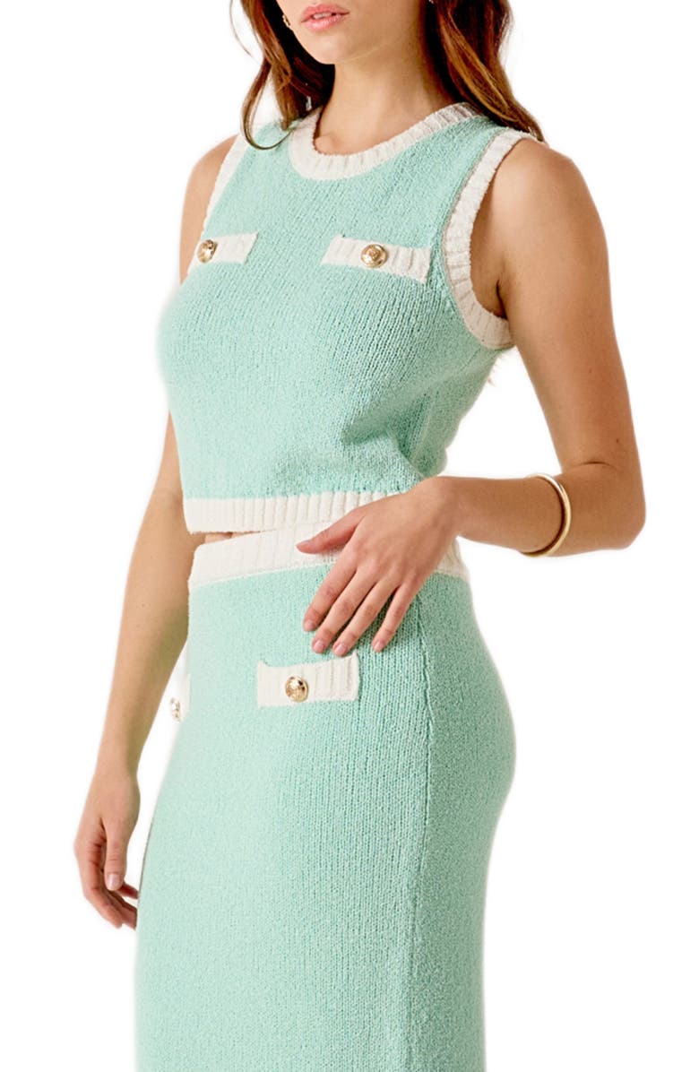 MARSY Crop Sweater Vest, Alternate, color, Mint Combo