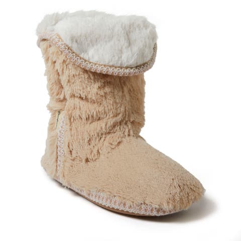 Beth Faux Fur Fold Down Fuzzy Bootie Slipper (Women)