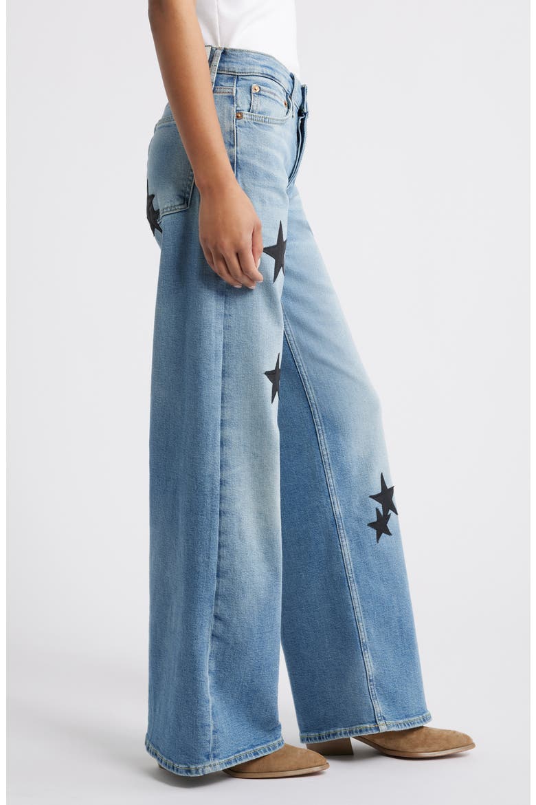 Mid Rise Embellished Appliqué Wide Leg Jeans, Alternate, color, OPALINDIGOST