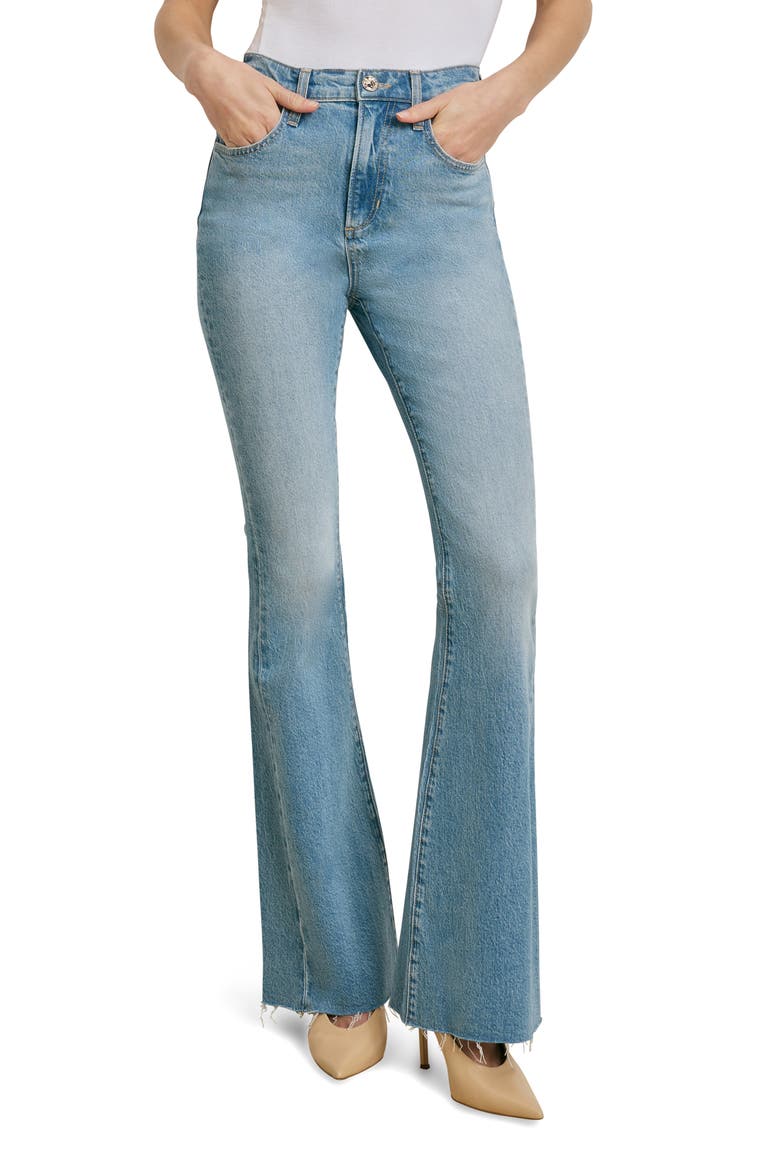 The Valentina Super High Waist Flare Jeans, Main, color, TULUM