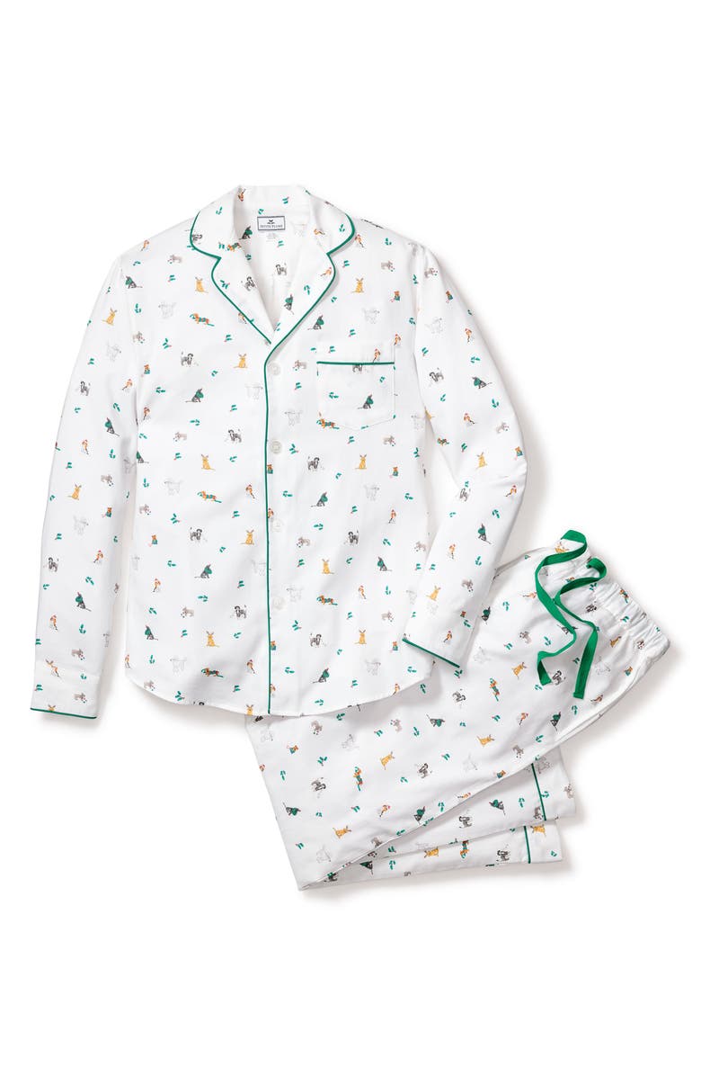 Petite Plume Jingle Paws Cotton Pajamas, Alternate, color, 