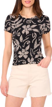 Vince Camuto Keyhole Short Sleeve Top
