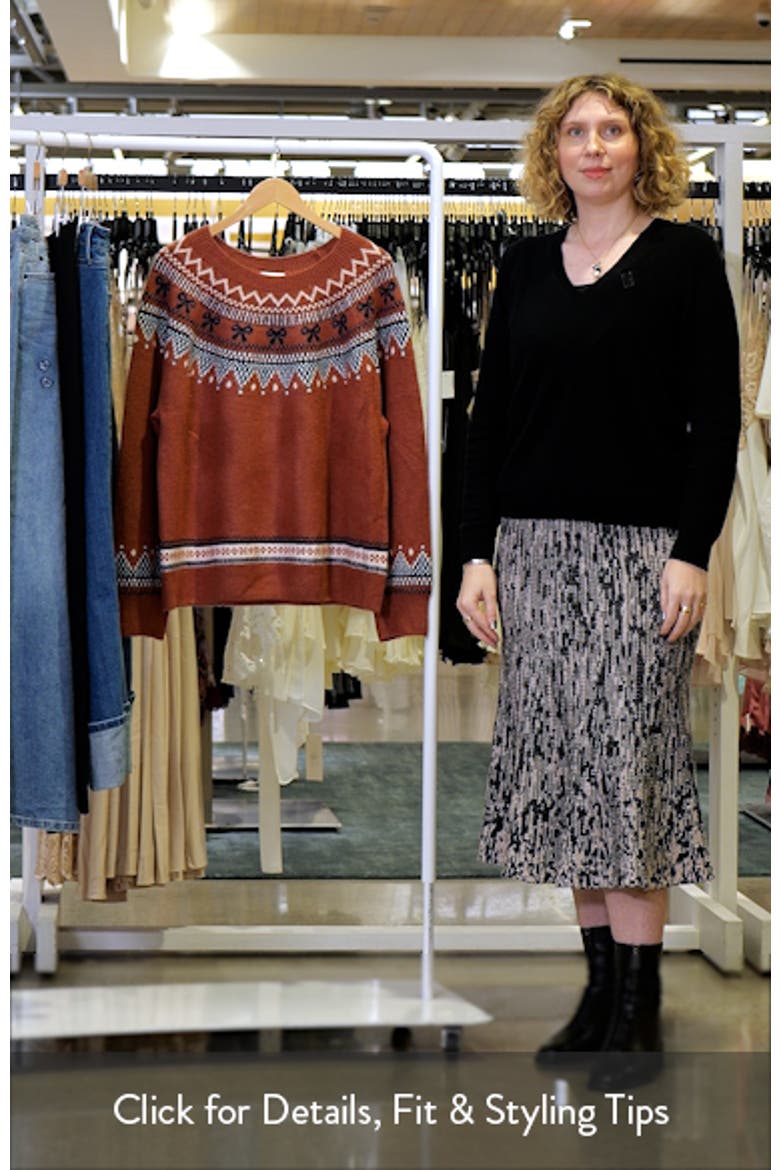 Fair Isle Ribbon Detail Crewneck Sweater video