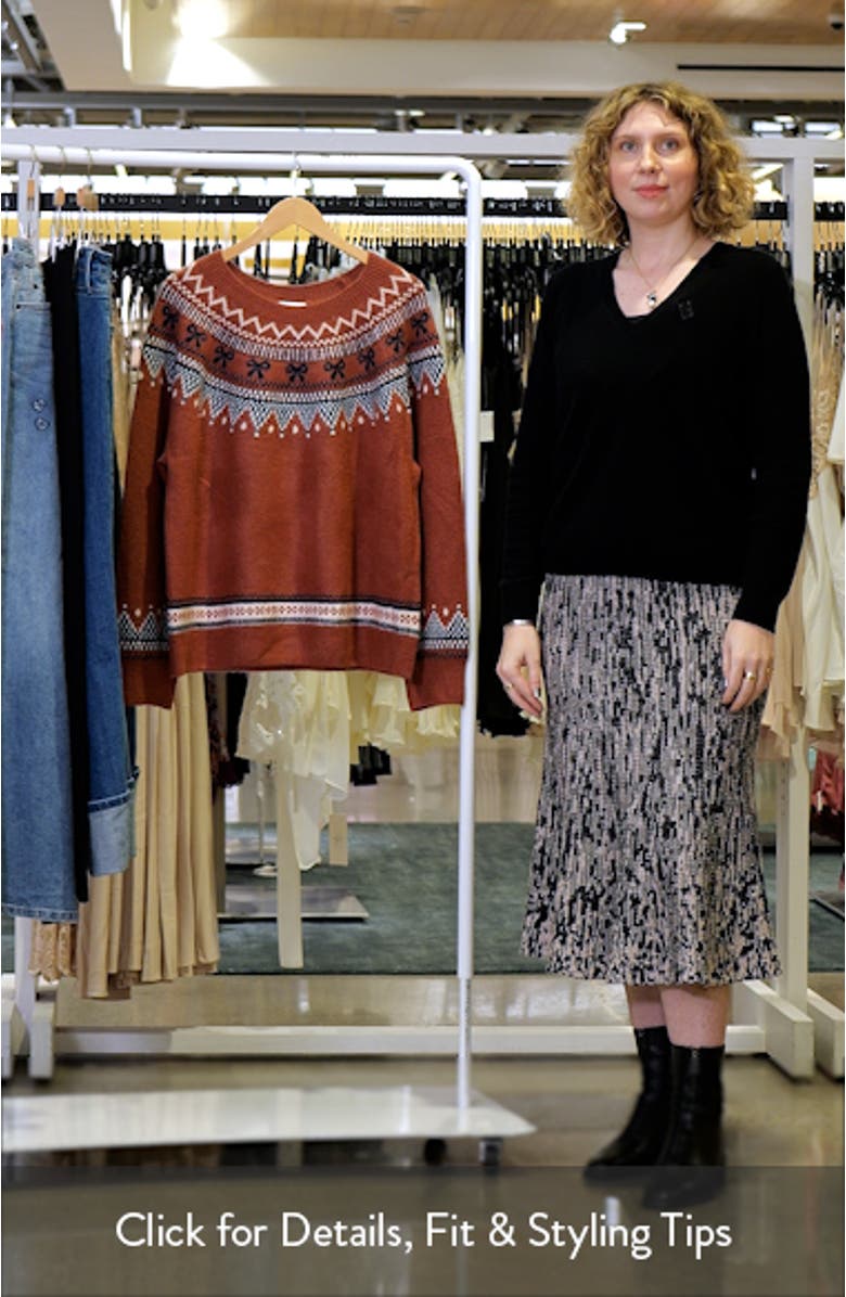 Fair Isle Ribbon Detail Crewneck Sweater, sales video thumbnail