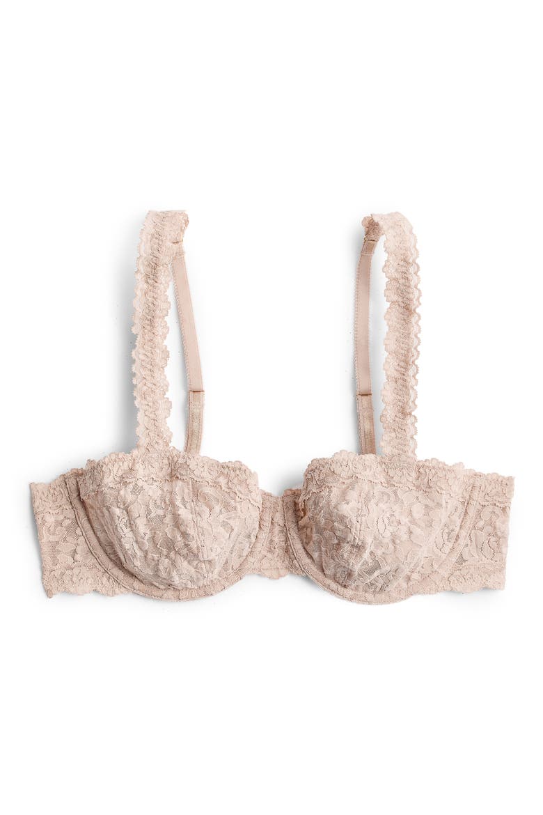 Signature Lace Underwire Balconette Bra, Alternate, color, CHAI