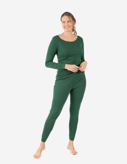 Leveret Cotton Solid Matching Family Pajamas In Green