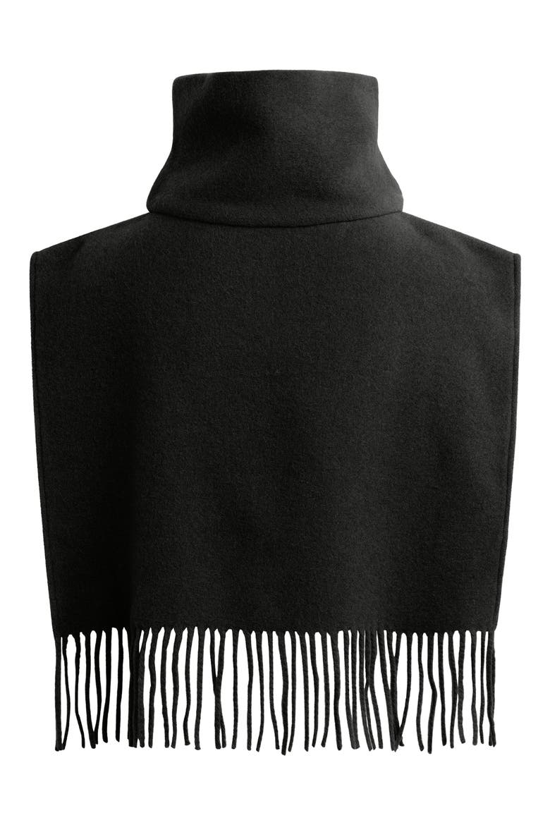 The Fringed Wool Vest, Main, color, BLACK
