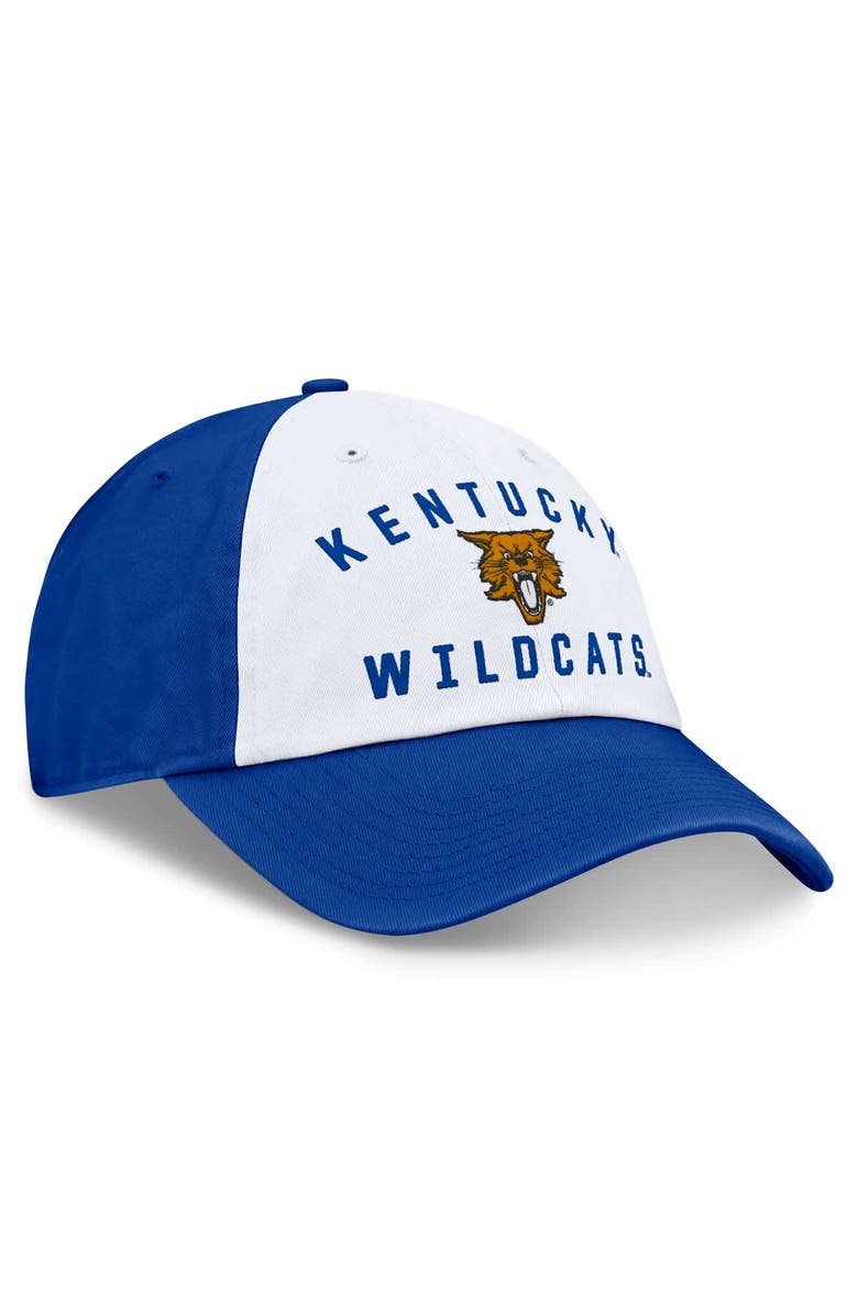 TOP OF THE WORLD Men's Top of the World White/Royal Kentucky Wildcats Heritage Weston Adjustable Hat, Alternate, color, White