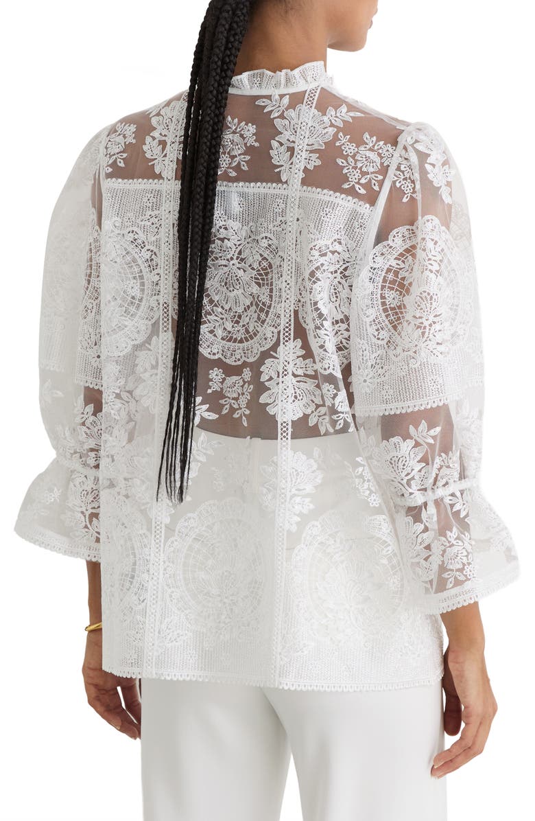 Reiss Demi Lace Top, Alternate, color, Ivory