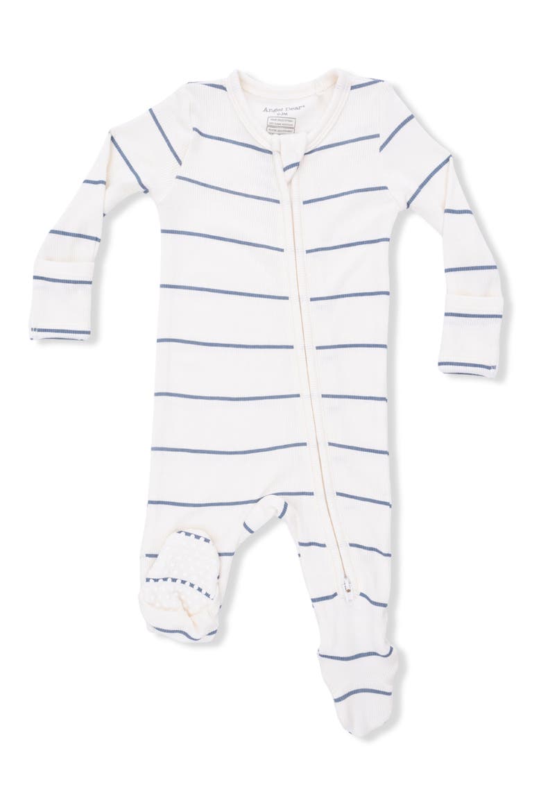 Stripe Rib Footie, Main, color, BEIGE
