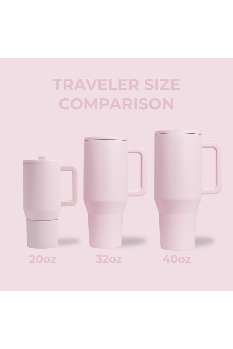 Traveler - Leakproof Insulated 32oz Water Bottle with Handle & Flip Straw, Alternate, color, Pink Sand