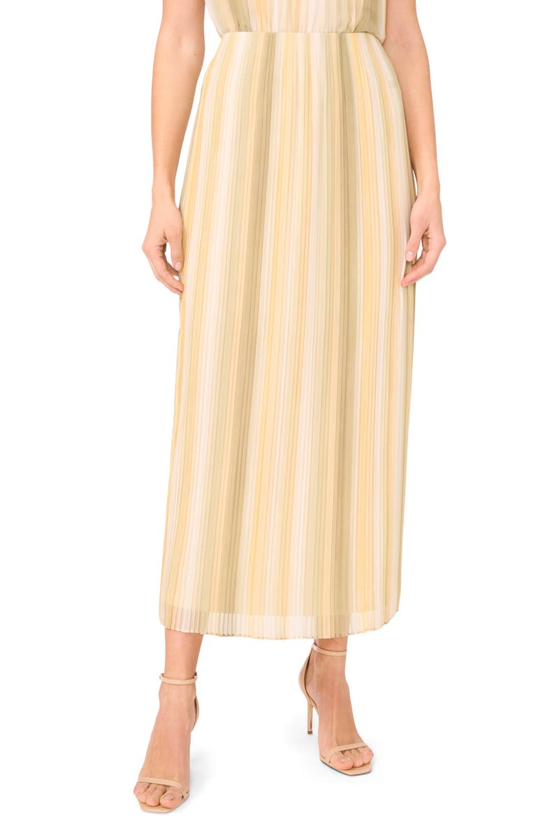 Halogen<sup>®</sup> Ombré Stripe Pleated Maxi Skirt, Main, color, Soft Sage