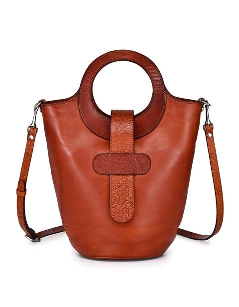 Lily Genuine Leather Structured Everyday Bucket Crossbody