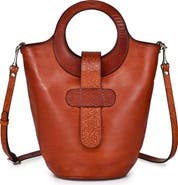 OLD TREND Lily Genuine Leather Structured Everyday Bucket Crossbody