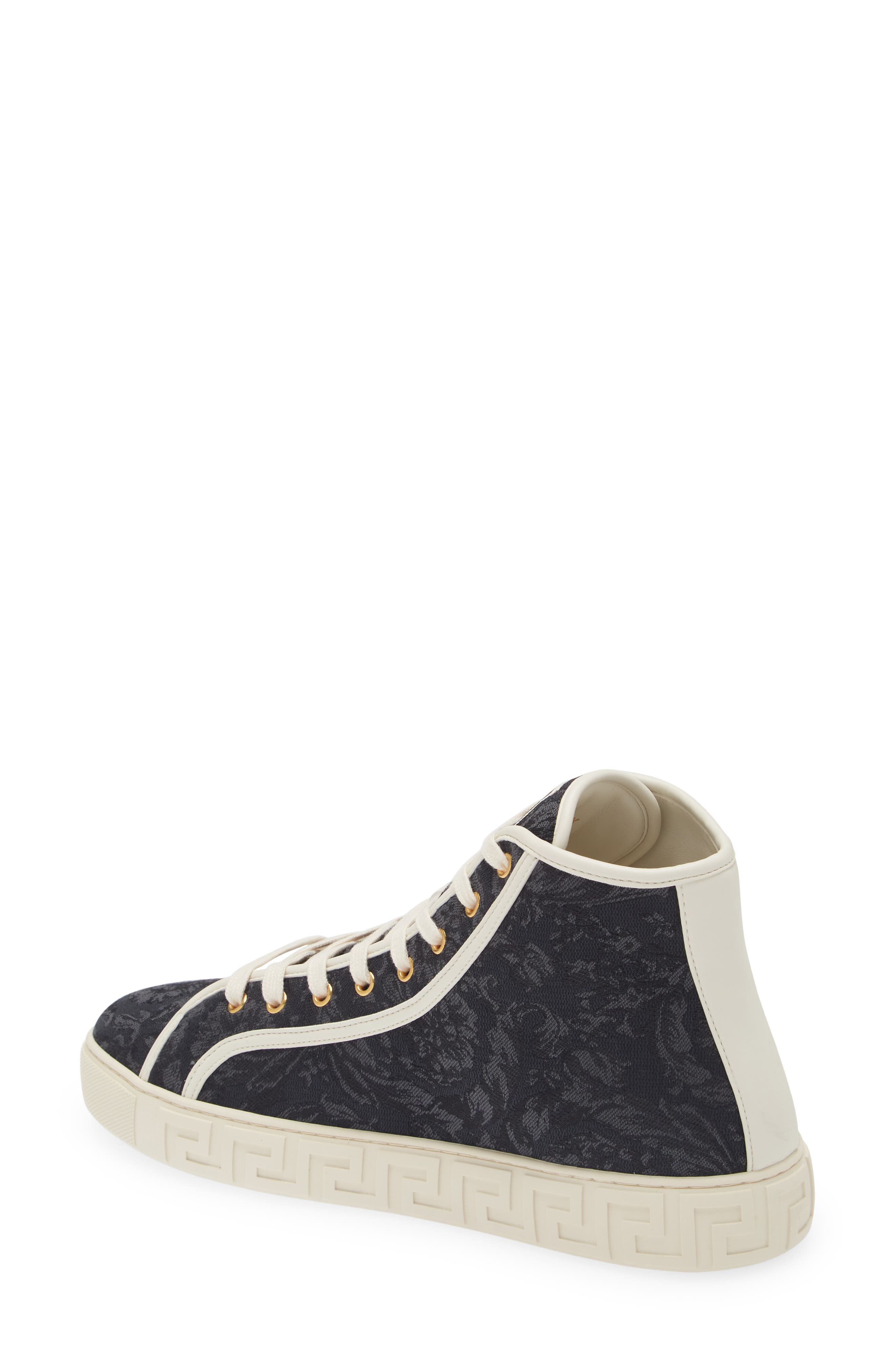 Versace Barocco Greca High Top Sneaker, Alternate, color, 