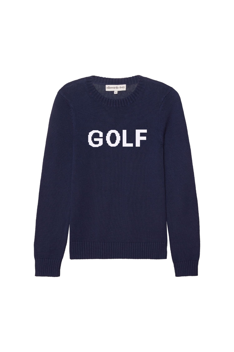 Classic Golf Crewneck, Main, color, Navy/Ivory