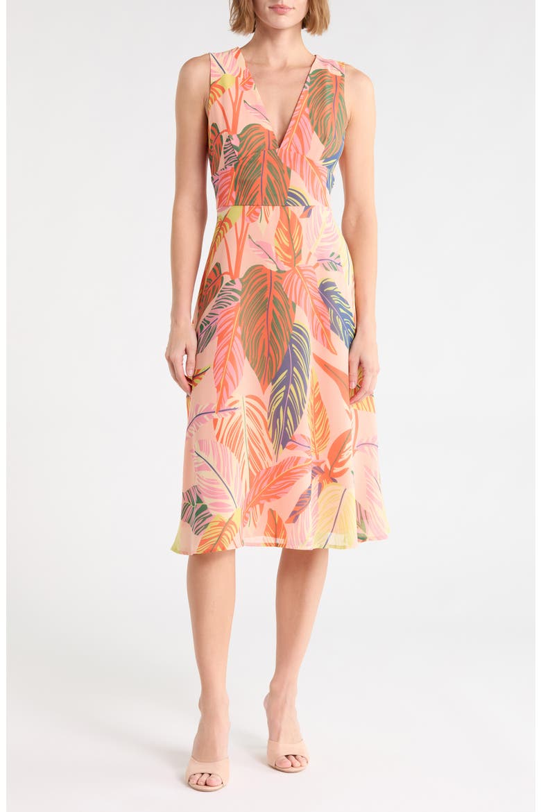 Olive Midi Dress, Main, color, PEACH SUNSET