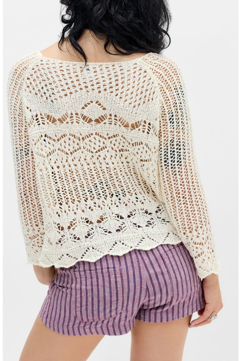 Cohen Crochet Sweater, Alternate, color, CREAM