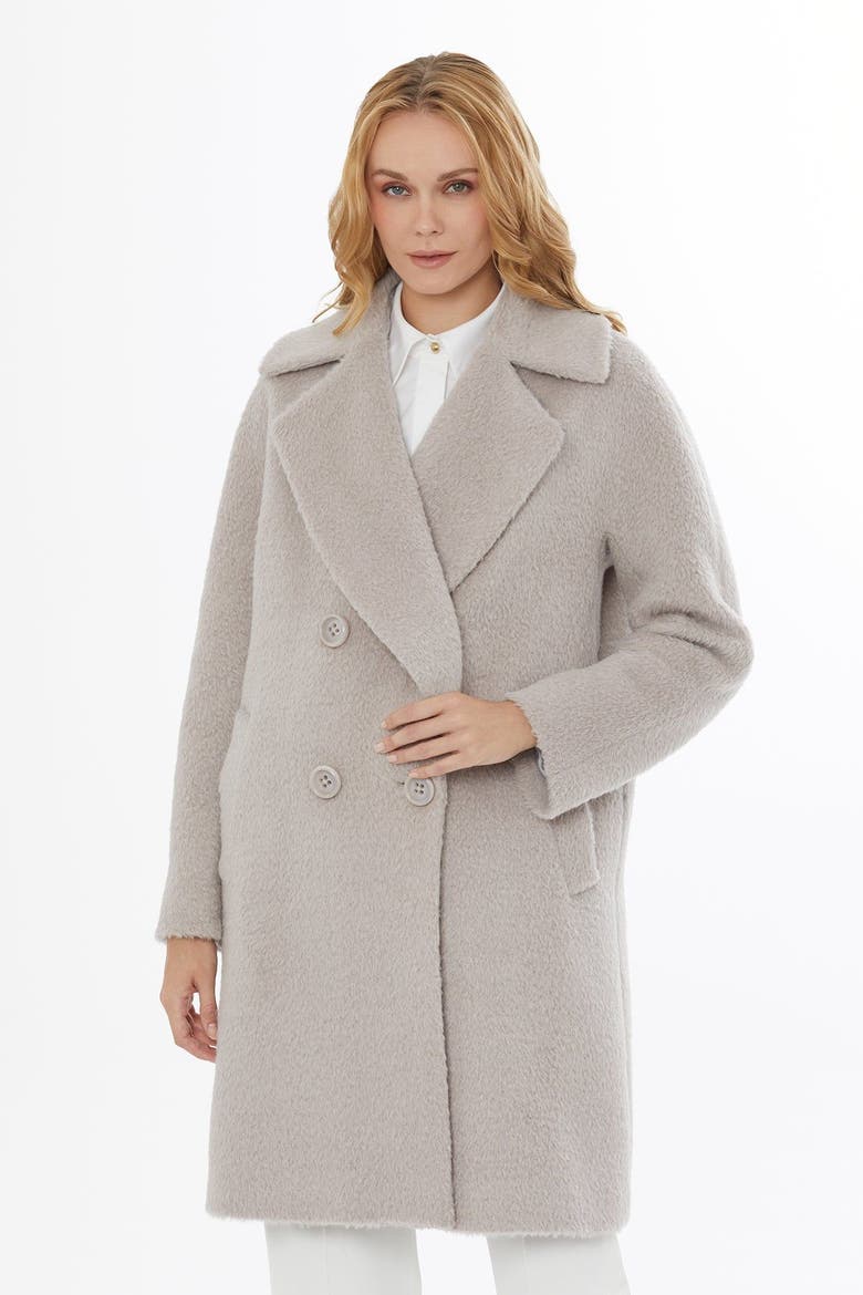 Notch Lapel Wool Mohair Blend Jacket with Pockets, Alternate, color, Beige