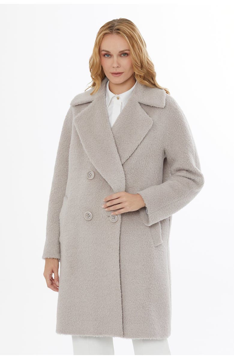 Gizia Notch Lapel Jacket with Button Detail and Pockets, Alternate, color, Beige