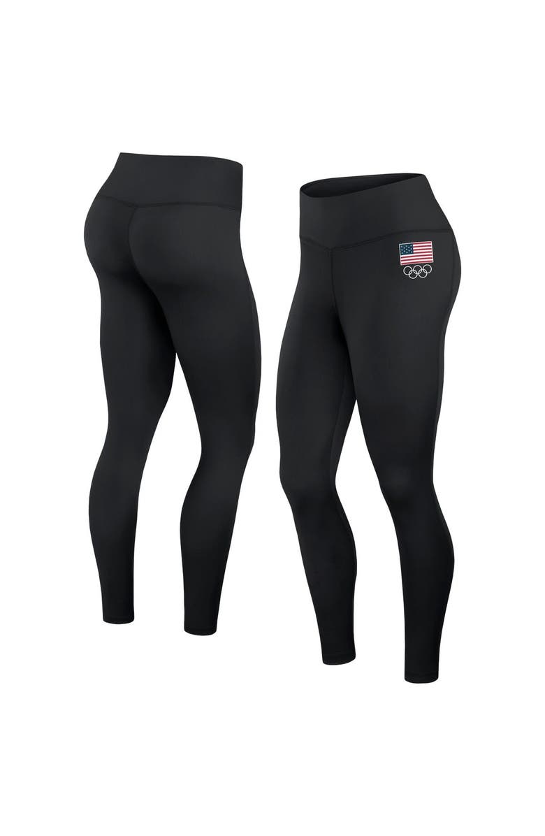 FANATICS Women's Fanatics Branded Black Team USA Hip Print Leggings, Main, color, 