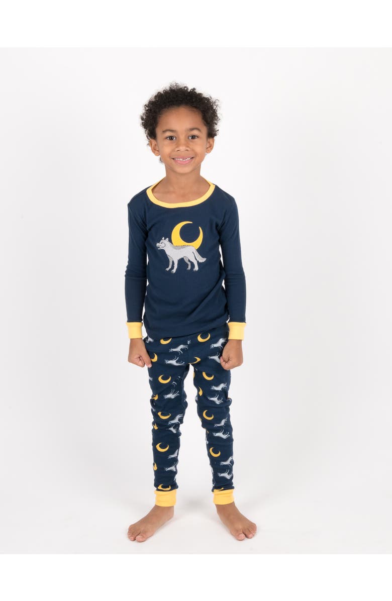 Leveret Kids Two-Piece Cotton Printed Matching Family Pajamas, Animal Friends, Alternate, color, Wolf