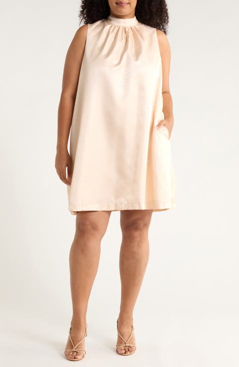 Keyla Satin Trapeze Dress (Plus)