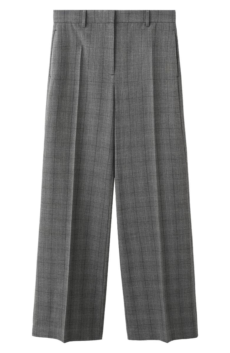 MANGO High Waist Wide Leg Pants, Alternate, color, Grey