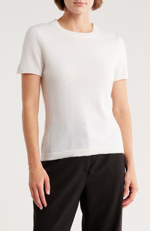 Cashmere Crewneck Short Sleeve Sweater