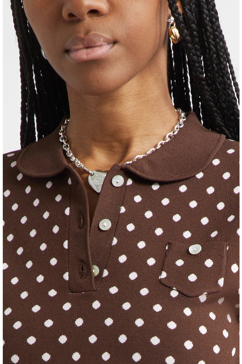 Fable Polka Dot Cardigan, Alternate, color, BROWN MULTI
