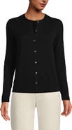 Lands' End Fine Gauge Cotton Cardigan Sweater