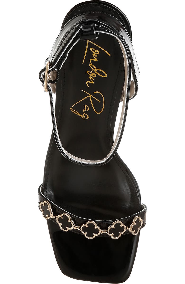LONDON RAG Ebina Charm Clear Heel Ankle Wrap Sandal, Alternate, color, Black