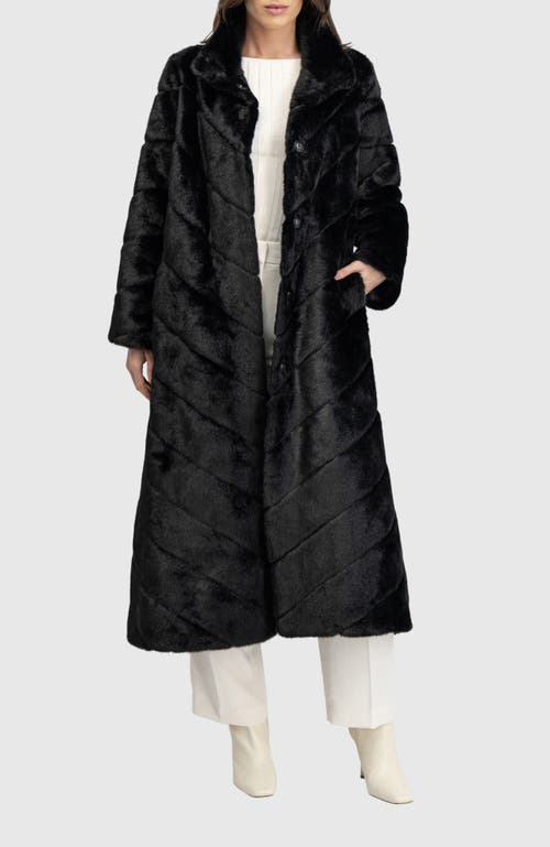 Lyla Grant Fur-free Mink (faux Fur) Coat In Black