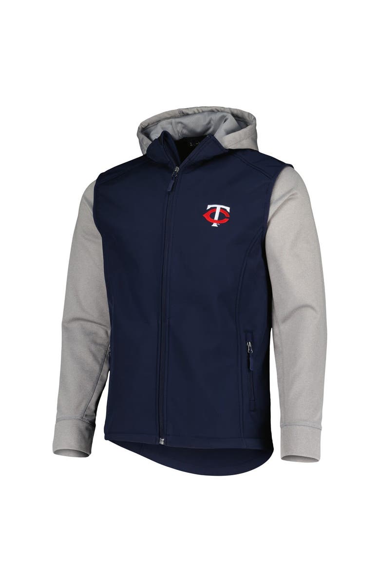 DUNBROOKE Men's Dunbrooke Navy/Heather Gray Minnesota Twins Alpha Full-Zip Jacket, Alternate, color, Navy