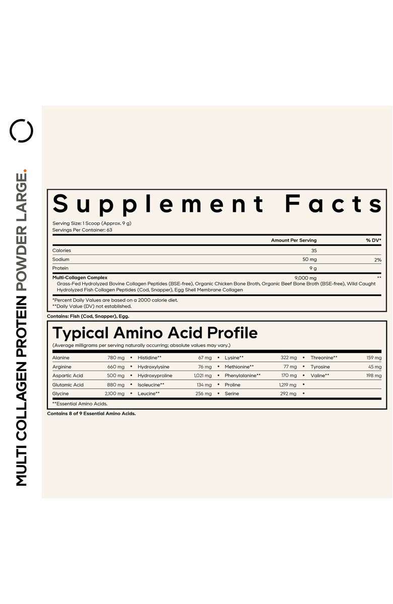 Codeage Multi Collagen Protein Powder Peptides Powder Supplement, Alternate, color, White