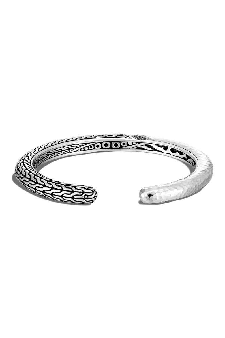 Classic Chain Twisted Cuff Bracelet, Alternate, color, BLACK SAPPHIRE