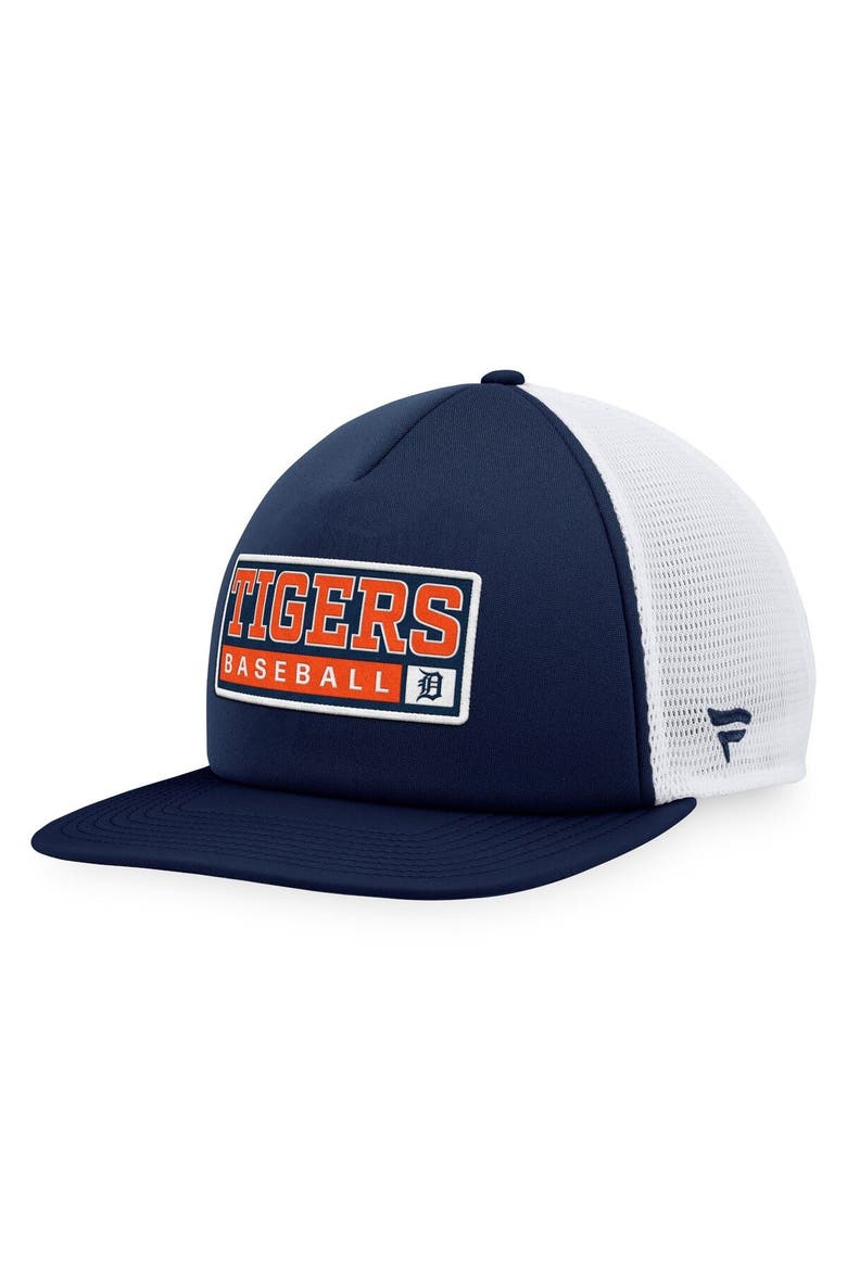 Men's Majestic Navy/White Detroit Tigers Foam Trucker Snapback Hat, Main, color, Navy