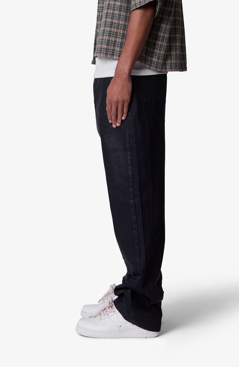 mnml Waxed Utlra Baggy Jeans, Alternate, color, Black