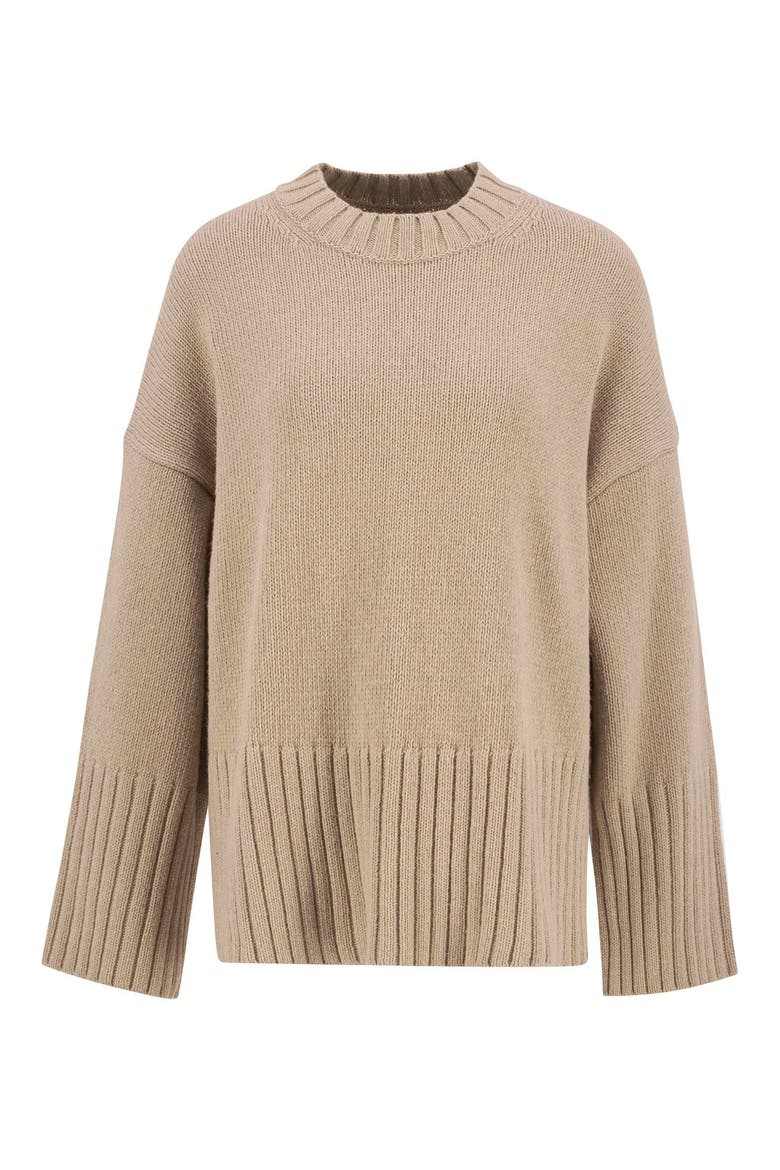 Sophia Cotton & Wool Blend Tunic Sweater, Alternate, color, PALE CAMEL