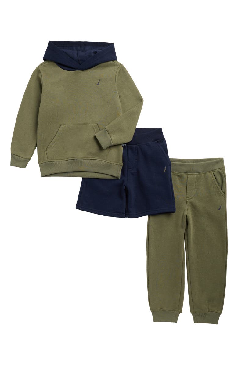 Nautica Kids' Hoodie, Shorts & Joggers Set, Main, color, 