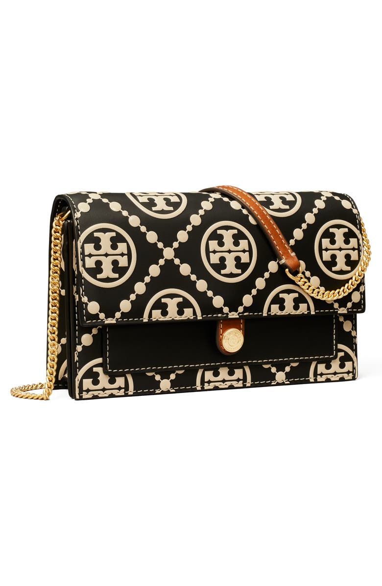 Tory Burch T Monogram Embossed Leather Wallet Crossbody, Alternate, color,